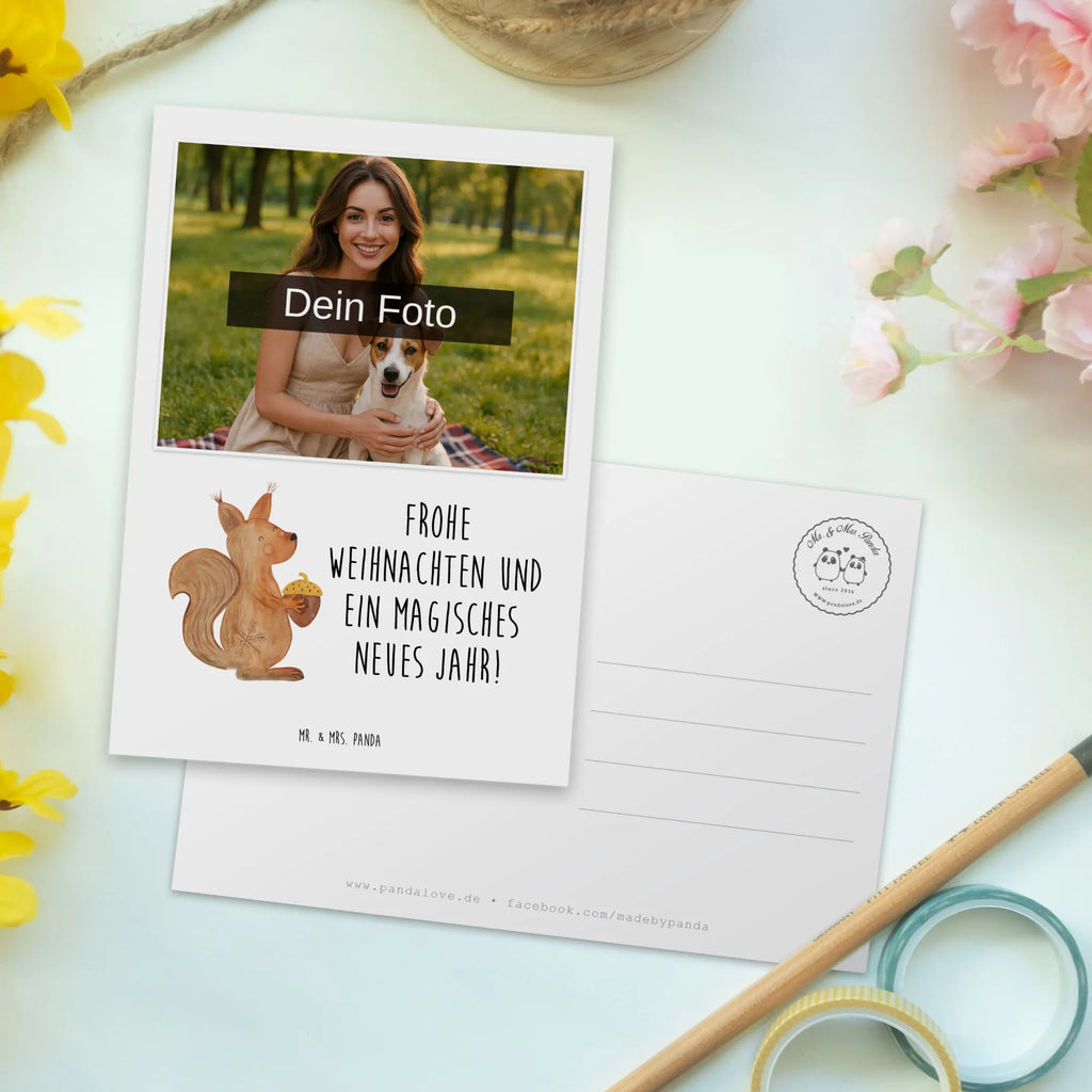Personalized Photo Postcard Squirrel Christmas Personalisierte Foto Postkarte, Winter, Weihnachten, Weihnachtsdeko, Nikolaus, Advent, Heiligabend, Wintermotiv, Guten Rutsch, Weihnachtsmotiv, Vogel, Frohe Weihnachten, Frohes neues Jahr, Weihnachtsgruß, Neujahr