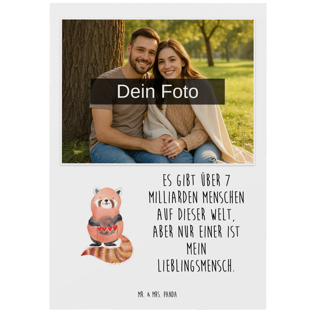 Personalisierte Foto Postkarte Roter Panda Personalisierte Foto Postkarte, Tiermotive, Gute Laune, lustige Sprüche, Tiere, Panda, Liebe, Rot, Herz, Liebling, Lieblingsmensch