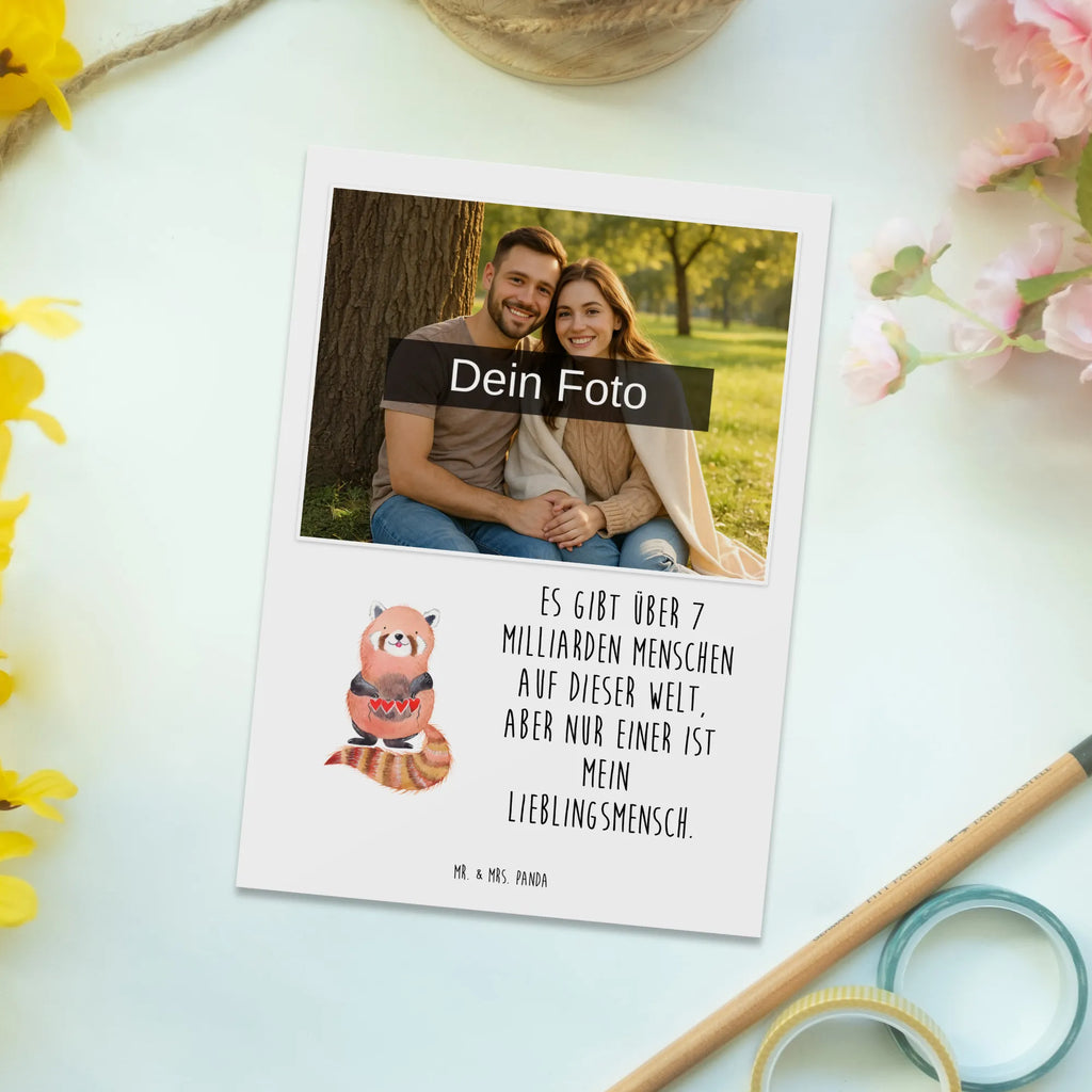 Personalisierte Foto Postkarte Roter Panda Personalisierte Foto Postkarte, Tiermotive, Gute Laune, lustige Sprüche, Tiere, Panda, Liebe, Rot, Herz, Liebling, Lieblingsmensch