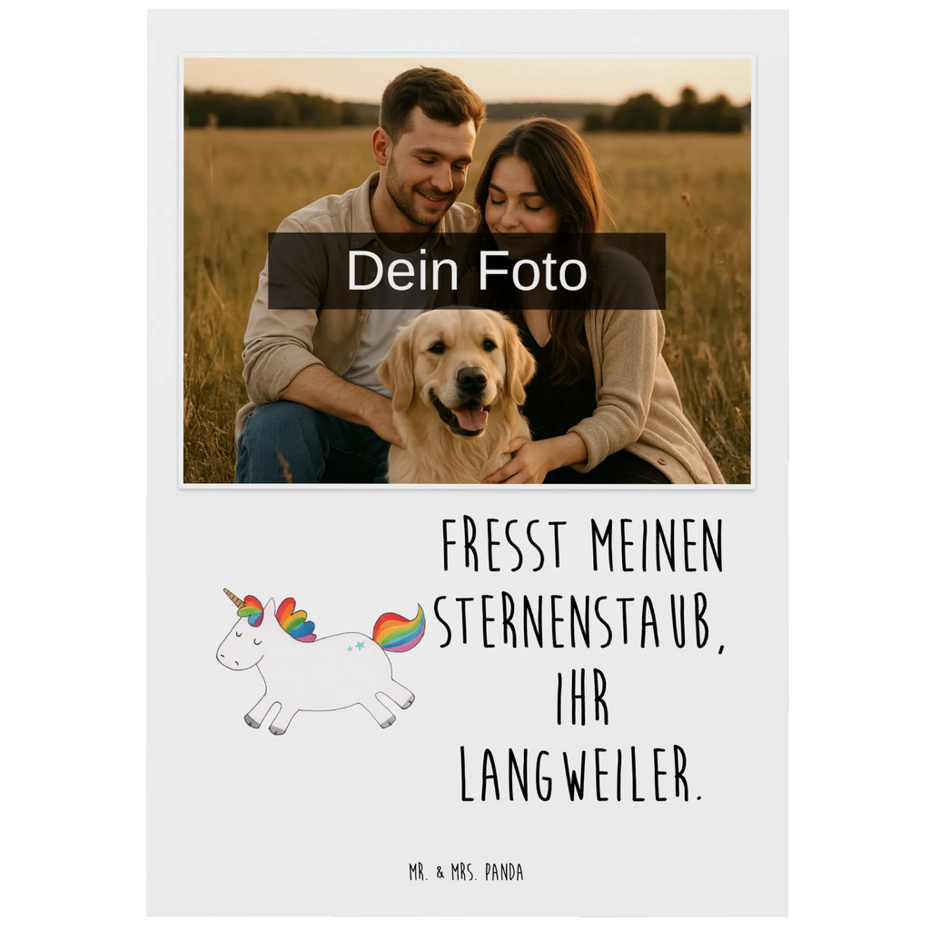 Personalized Photo Postcard unicorn happy Personalisierte Foto Postkarte, Einhorn, Einhörner, Einhorn Deko, Unicorn, glücklich, spannend, Lebensfreude, Lachen, Freude, Spaß, fröhlich, witzig, Lächeln