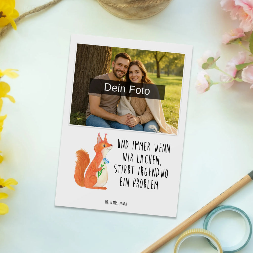 Personalized Photo Postcard Squirrel flower Personalisierte Foto Postkarte, Tiermotive, Gute Laune, lustige Sprüche, Tiere, Eichhörnchen, Eichhorn, Spruch positiv, Lachen, Spaß, Motivation Sprüche, Motivation Bilder, glücklich Spruch, Spruch Deko