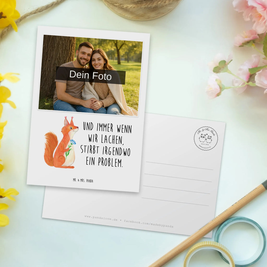 Personalized Photo Postcard Squirrel flower Personalisierte Foto Postkarte, Tiermotive, Gute Laune, lustige Sprüche, Tiere, Eichhörnchen, Eichhorn, Spruch positiv, Lachen, Spaß, Motivation Sprüche, Motivation Bilder, glücklich Spruch, Spruch Deko