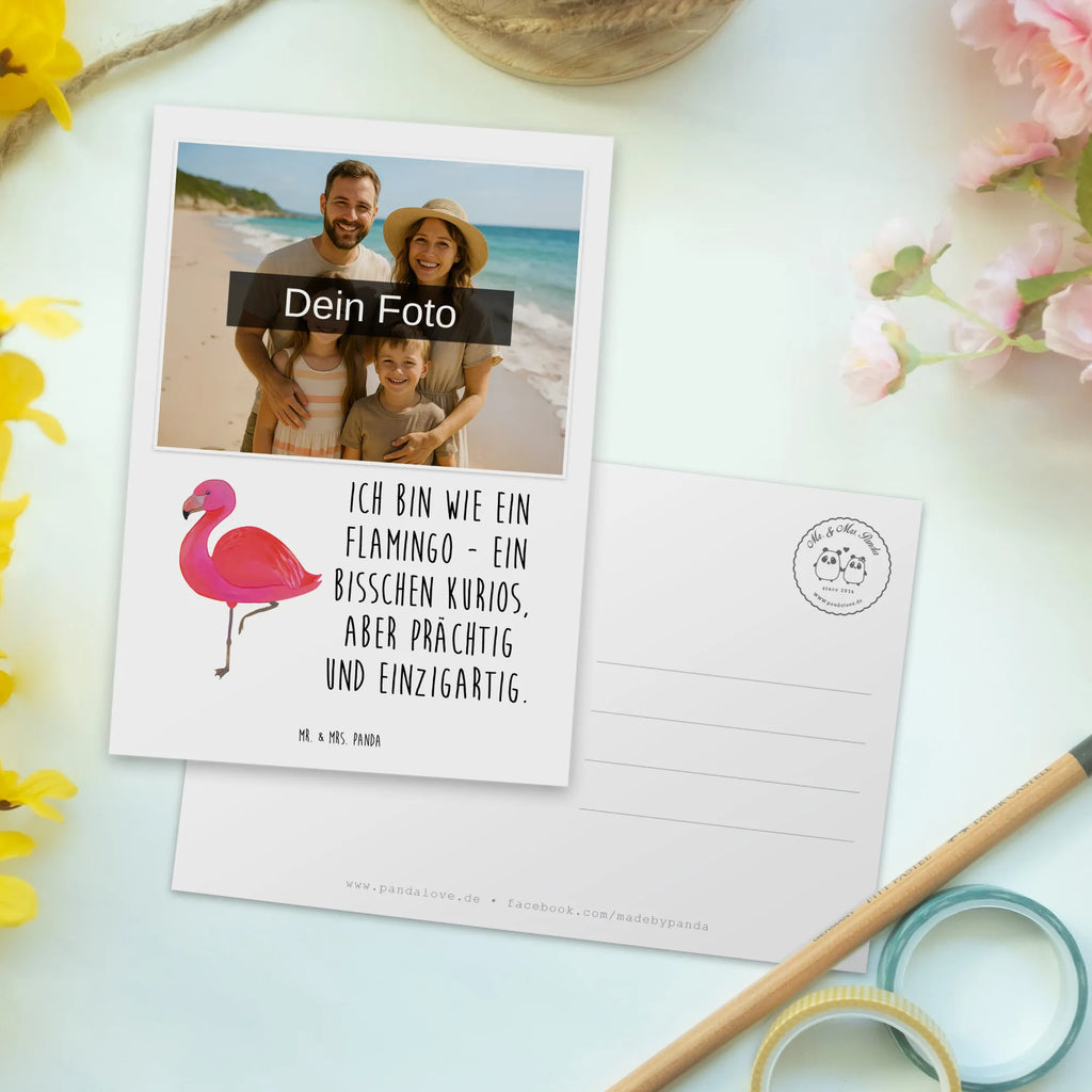 Personalisierte Foto Postkarte Flamingo Classic Personalisierte Foto Postkarte, Flamingo, Freundinnen, Sohn, Tochter, Geschwister, ich, Freundin, Einzigartig, für mich, Spruch, Außenseiter, Stolz, Selbstliebe