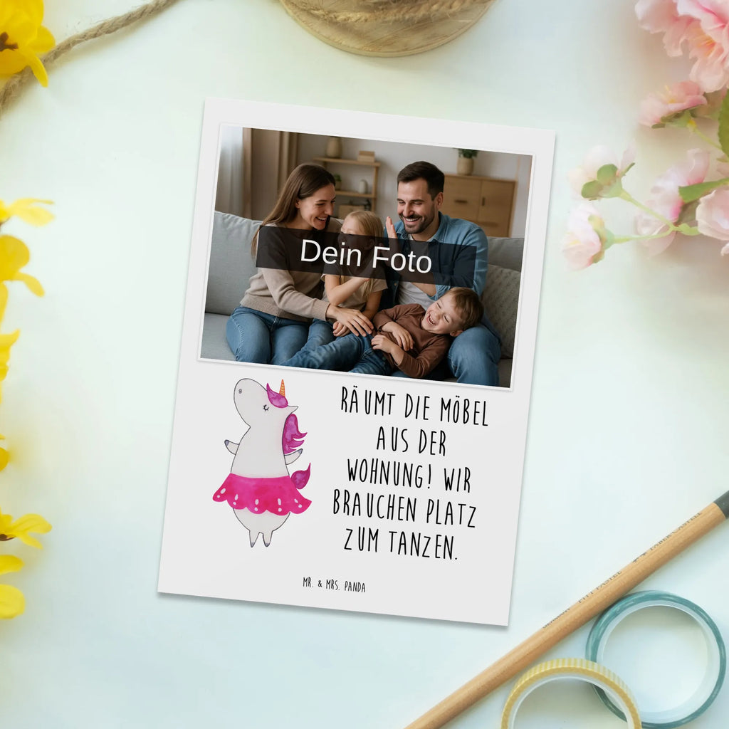 Personalizowana pocztówka ze zdjęciem Jednorożec balerina Personalisierte Foto Postkarte, Einhorn, Einhörner, Einhorn Deko, Unicorn, Ballerina, Feiern, Lebensfreude, Geburtstag, Spaß, Tanzen, Wohnung, Party, Tänzerin, Lebenslust