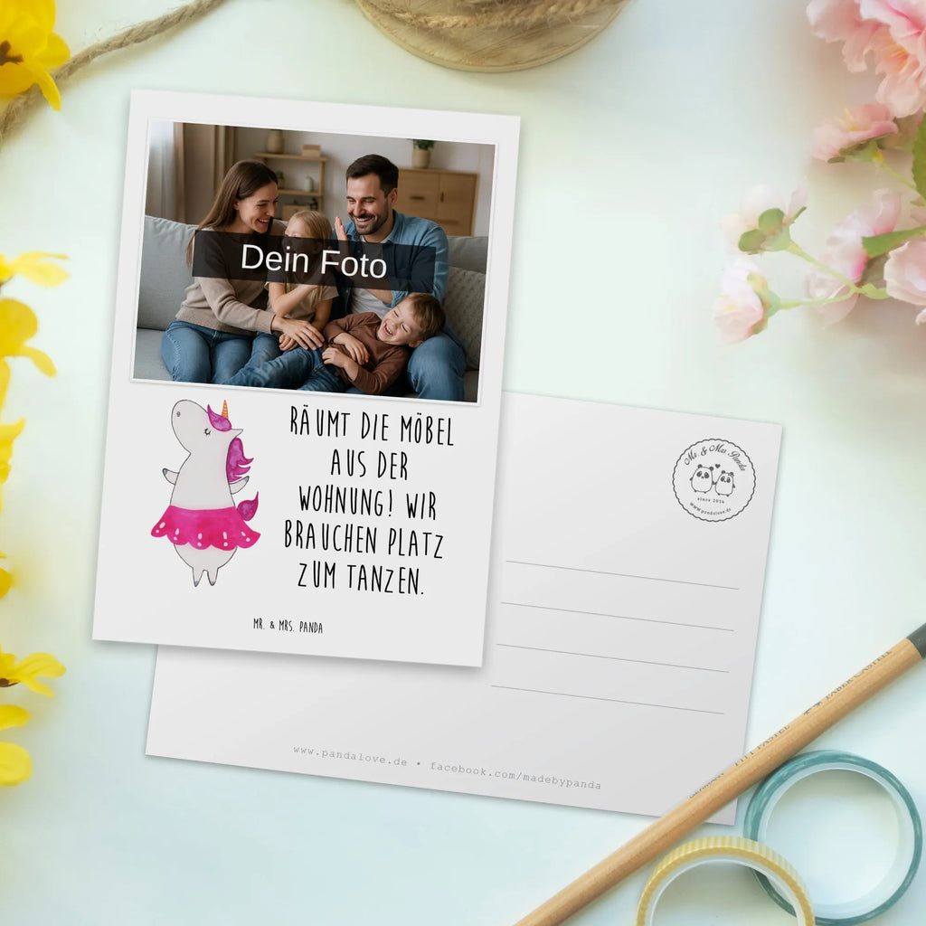 Personalizowana pocztówka ze zdjęciem Jednorożec balerina Personalisierte Foto Postkarte, Einhorn, Einhörner, Einhorn Deko, Unicorn, Ballerina, Feiern, Lebensfreude, Geburtstag, Spaß, Tanzen, Wohnung, Party, Tänzerin, Lebenslust
