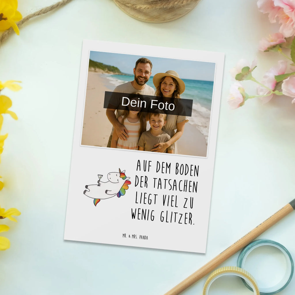 Personalisierte Foto Postkarte Einhorn Cocktail Personalisierte Foto Postkarte, Einhorn, Einhörner, Einhorn Deko, Unicorn, Cuba Libre, Feiern, Spaß, Spruch, Glitzer, Sekt, witzig, Rum, lustig, Freundin, Geburtstag, Party, Caipirinha