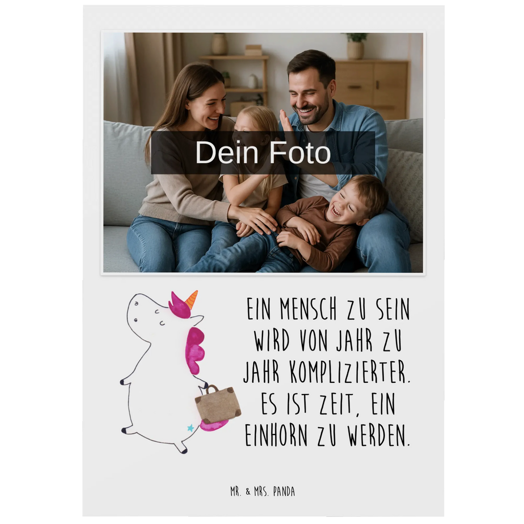 Personalized Photo Postcard unicorn Suitcase Personalisierte Foto Postkarte, Einhorn, Einhörner, Einhorn Deko, Unicorn, albern, Erwachsen, Abenteuer, Kind, witzig, Koffer, Verreisen, Gepäck, Spaß, Reise, lustig, unicorn