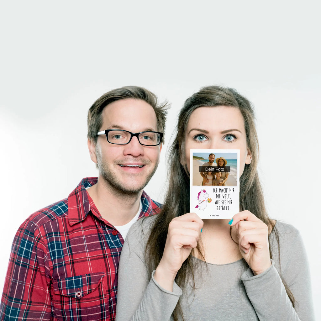 Personalized Photo Postcard unicorn Artist Personalisierte Foto Postkarte, Einhorn, Einhörner, Einhorn Deko, Unicorn, Maler, Englisch, Stift, Artist, Künstler, Welt, Geschenk, Farbe, Pinsel, Zeichnen, Malen
