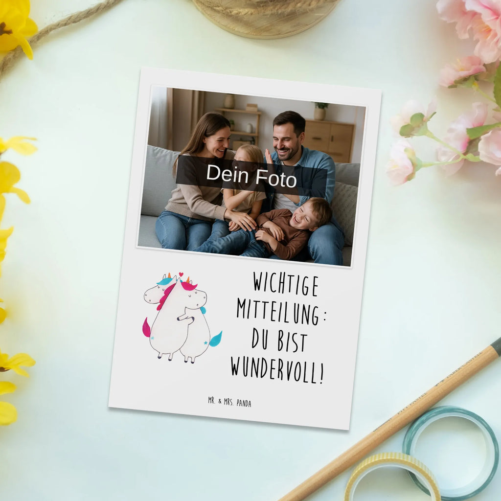 Personalized Photo Postcard unicorn communication Personalisierte Foto Postkarte, Einhorn, Einhörner, Einhorn Deko, Unicorn, Spruch, Valentine, Liebe, Ehe, Valentinstag, Partner, lustig, witzig, Geschenk