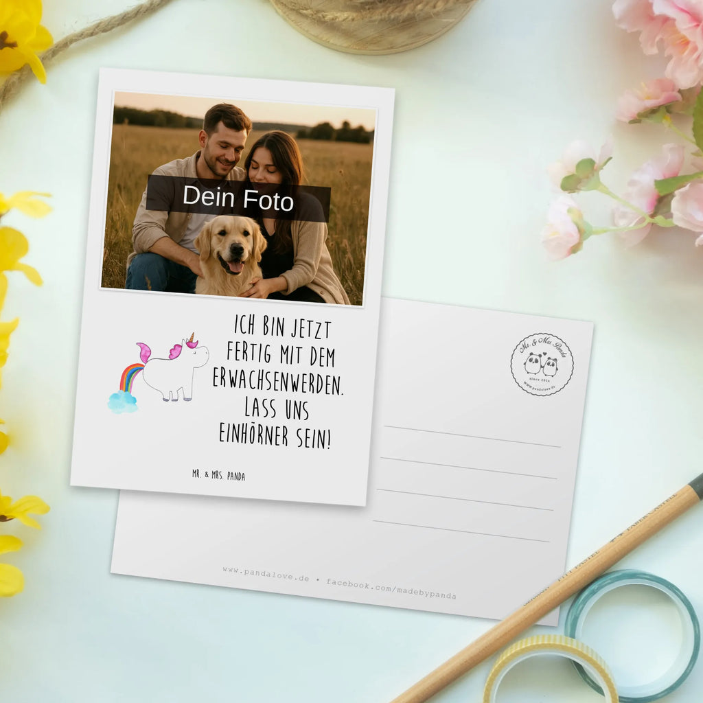 Personalized Photo Postcard unicorn fart Personalisierte Foto Postkarte, Einhorn, Einhörner, Einhorn Deko, Unicorn, Einhornpower, Regenbogen, Erwachsenwerden, Freundin, lustig, Glitzer, Spaß, Pups