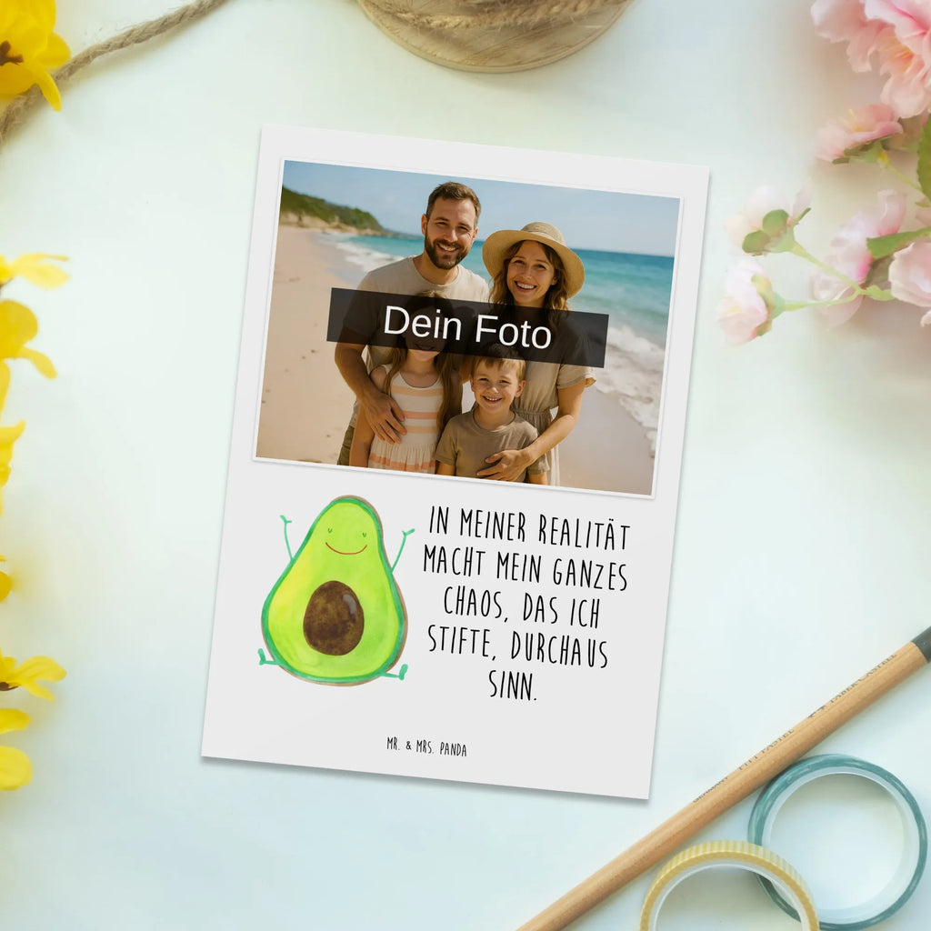 Personalized Photo Postcard avocado Happy Personalisierte Foto Postkarte, Avocado, Veggie, Vegan, Gesund, Chaos