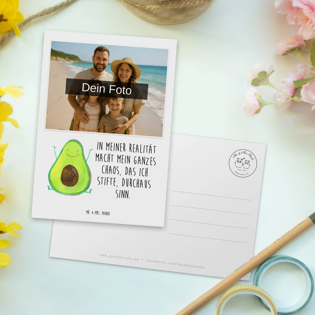 Personalized Photo Postcard avocado Happy Personalisierte Foto Postkarte, Avocado, Veggie, Vegan, Gesund, Chaos
