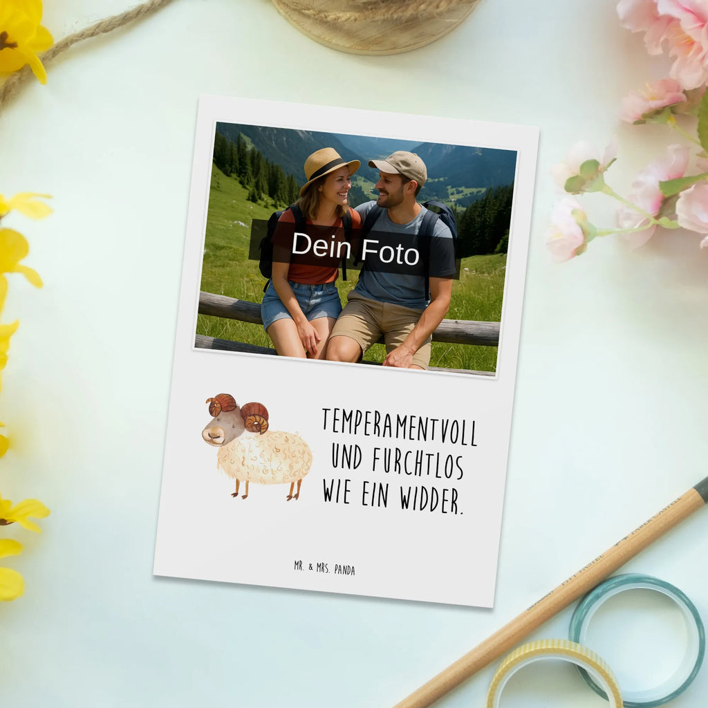 Personalisierte Foto Postkarte Sternzeichen Widder Personalisierte Foto Postkarte, Tierkreiszeichen, Sternzeichen, Horoskop, Astrologie, Aszendent, Widder Geschenk, Widder Sternzeichen, Geschenk März, Geschenk April, Geburtstag März, Geburtstag April, Bock, Schafbock