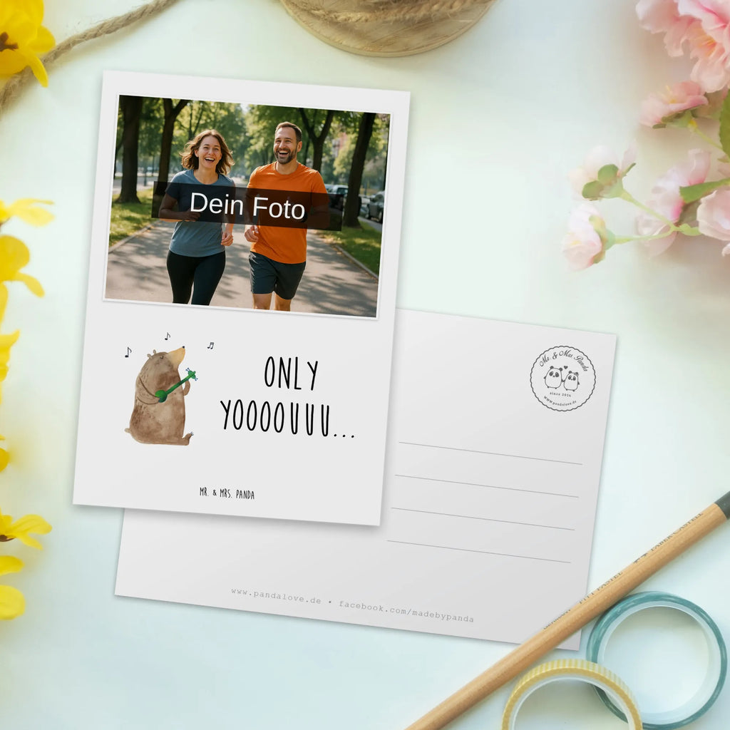Personalized Photo Postcard bear guitar Personalisierte Foto Postkarte, Bär, Teddy, Teddybär