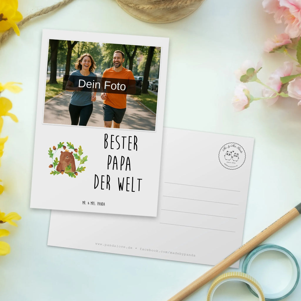 Personalisierte Foto Postkarte Bär König Personalisierte Foto Postkarte, Bär, Teddy, Teddybär, Papi, Papa Bär, Daddy, Dad, Vater, Vatertag, Papa, bester Papa, bester Vater, weltbester Papa