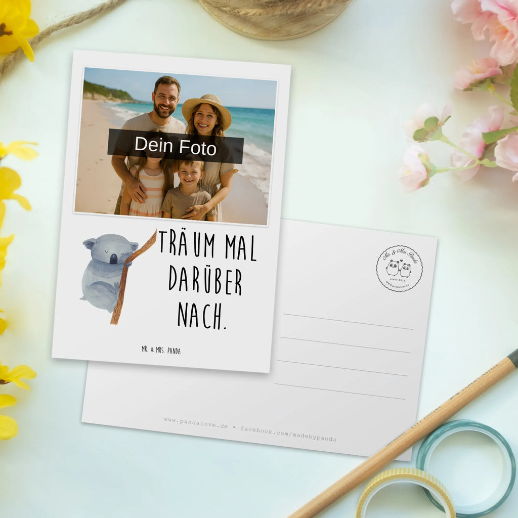 Personalized Photo Postcard koala Personalisierte Foto Postkarte, Tiermotive, Gute Laune, lustige Sprüche, Tiere, Koala, schlafen, Traum, Koalabär, Traumland, Schlafzimmer, träumen, Bär