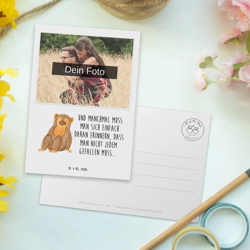 Personalized Photo Postcard Monkey Personalisierte Foto Postkarte, Afrika, Wildtiere, Affe, Selbstliebe, Affen, Respekt, Selfcare, Selbstbewusstsein, Äffchen, Motivation, Liebe, Selbstachtung