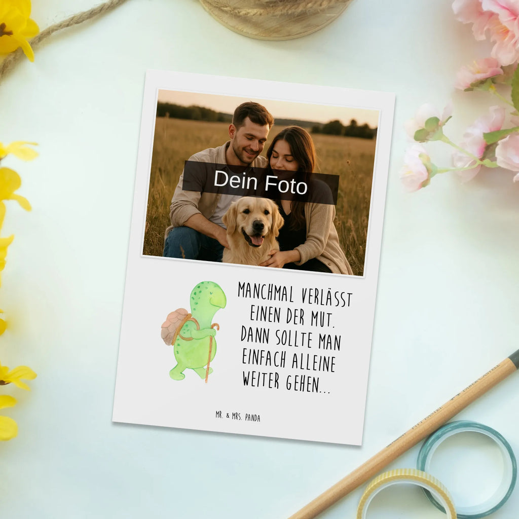 Personalized Photo Postcard tortoise walker Personalisierte Foto Postkarte, Schildkröte, Neuanfang, Motivation, Motivationssprüche, Motivationsspruch, Schildkröten