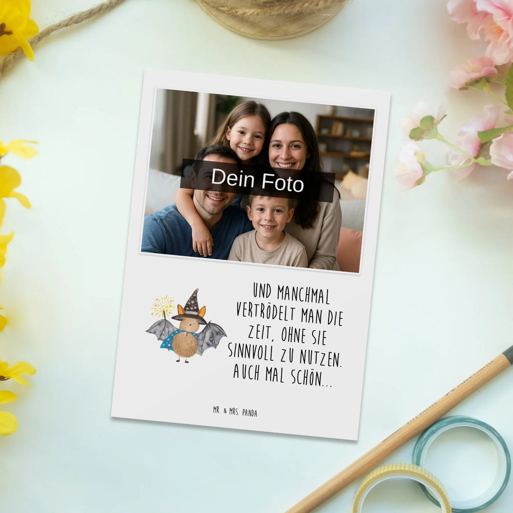 Personalisierte Foto Postkarte Fledermaus Zauberer Personalisierte Foto Postkarte, Tiermotive, Gute Laune, lustige Sprüche, Tiere, Fledermaus, Fledermäuse, Zauberer, Magier, Frauen, reinsteigern