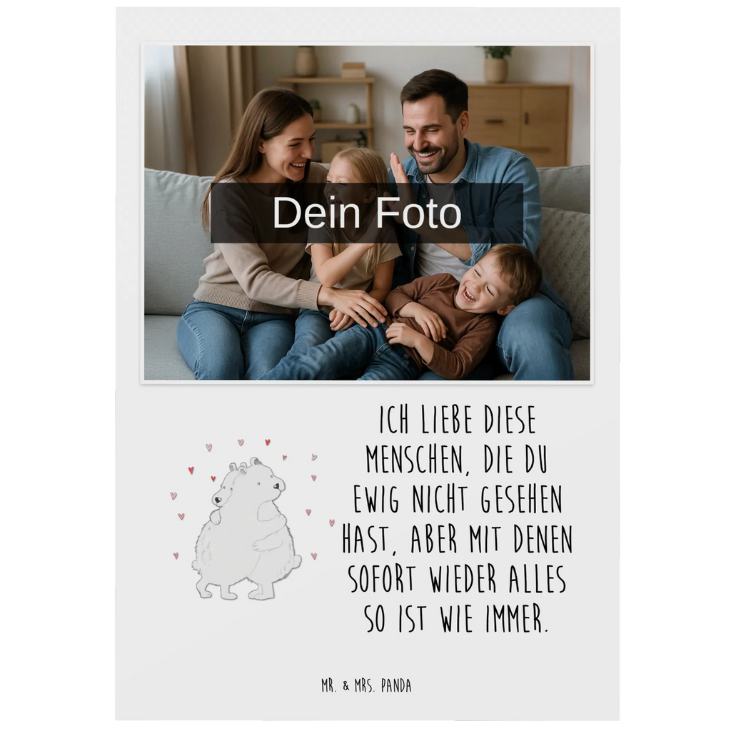 Personalized Photo Postcard Icebear Embrace Personalisierte Foto Postkarte, Tiermotive, Gute Laune, lustige Sprüche, Tiere