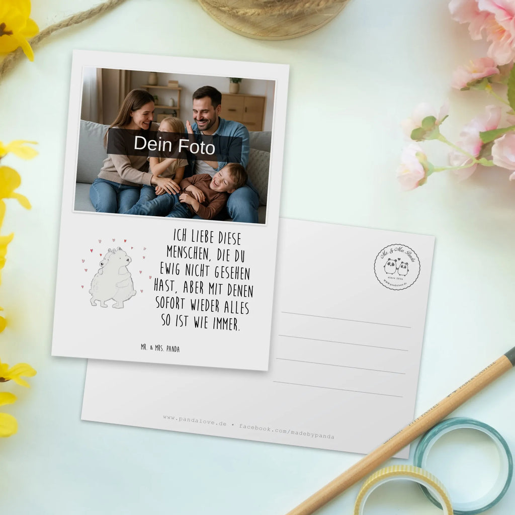 Personalized Photo Postcard Icebear Embrace Personalisierte Foto Postkarte, Tiermotive, Gute Laune, lustige Sprüche, Tiere