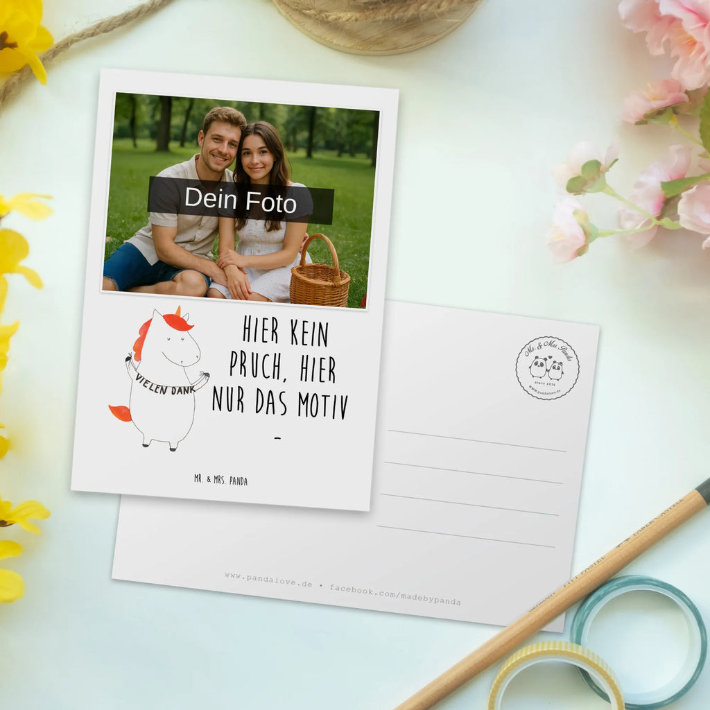 Personalized Photo Postcard unicorn Thank you very much Personalisierte Foto Postkarte, Einhorn, Einhörner, Einhorn Deko, Unicorn, Danke, vielen Dank, Dankeschön, Danksagung