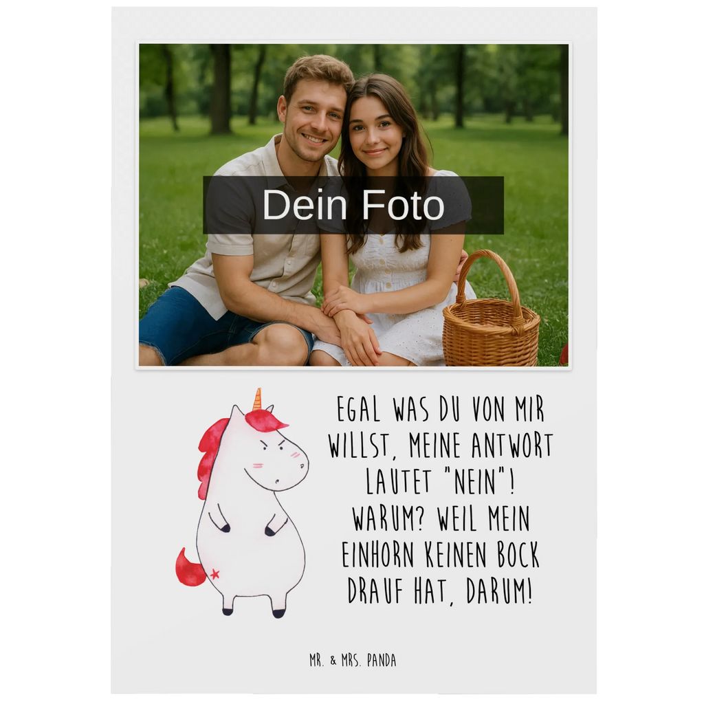 Personalized Photo Postcard unicorn Fury Personalisierte Foto Postkarte, Einhorn, Einhörner, Einhorn Deko, Unicorn, Realität, Ansage, lustlos, nein, Büro, Arbeit, wütend, dumme Fragen, lustig, Spaß, Geschenk