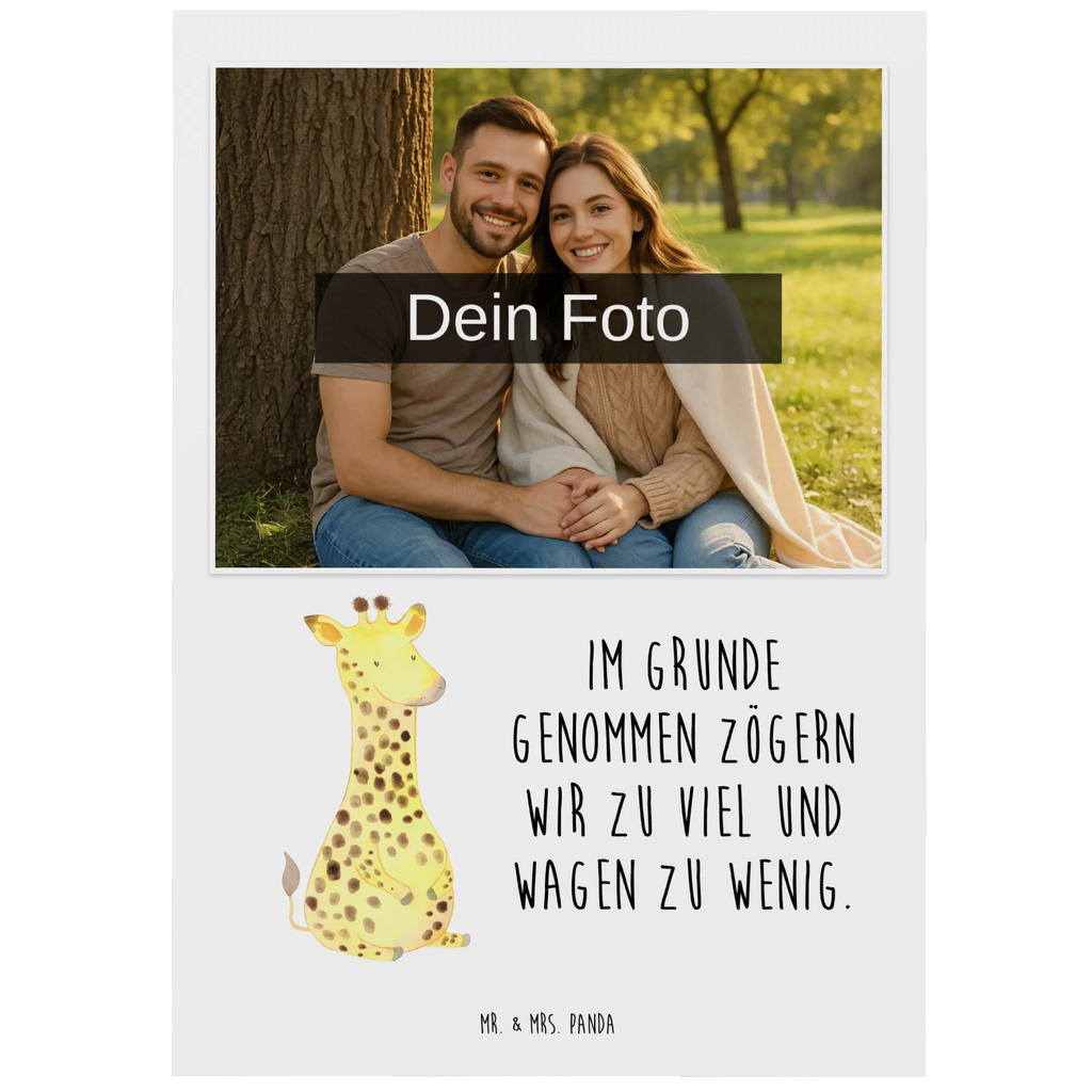 Personalized Photo Postcard giraffe Satisfied Personalisierte Foto Postkarte, Afrika, Wildtiere, Zufrieden, Abenteuer, Glück, Giraffe