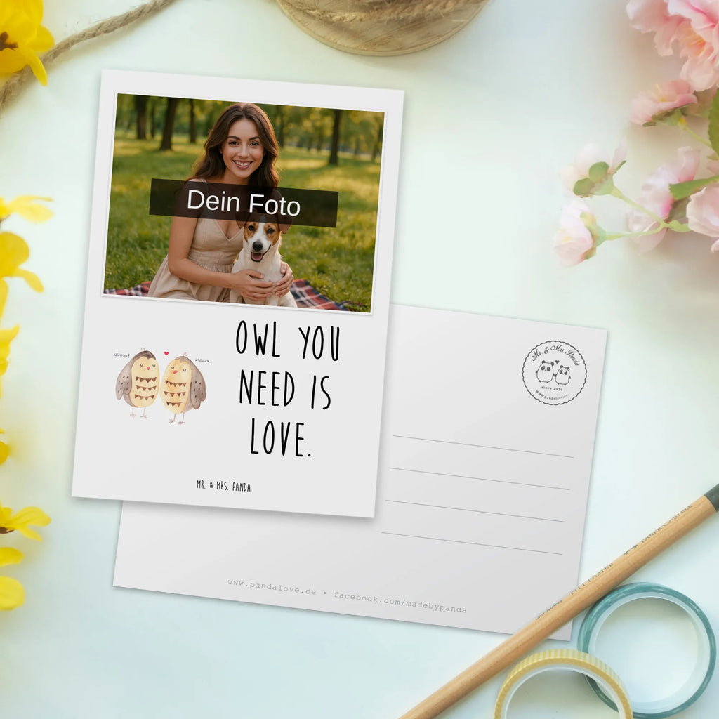 Personalisierte Foto Postkarte Eulen Liebe Personalisierte Foto Postkarte, Eule, Liebe Spruch, Eule Deko, Freund, Liebe, Wortspiel lustig, Hochzeit Spruch, All you need is love, Freundin Geschenk, Owl