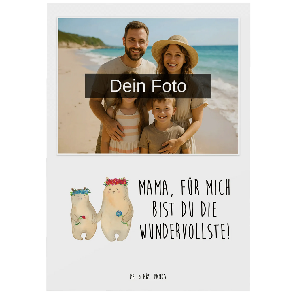 Personalized Photo Postcard Bears with flower crown Personalisierte Foto Postkarte, Familie, Vatertag, Muttertag, Bruder, Schwester, Mama, Papa, Oma, Opa, beste Mutter, Family, Mutti, Geschenk Mama. Muttertag, Vorbild, Kind, Bär, Bären, Töchter, Kinder, Lieblingsmama, Lieblingsmensch, Mutter, Mami, Tochter, weltbeste Mama