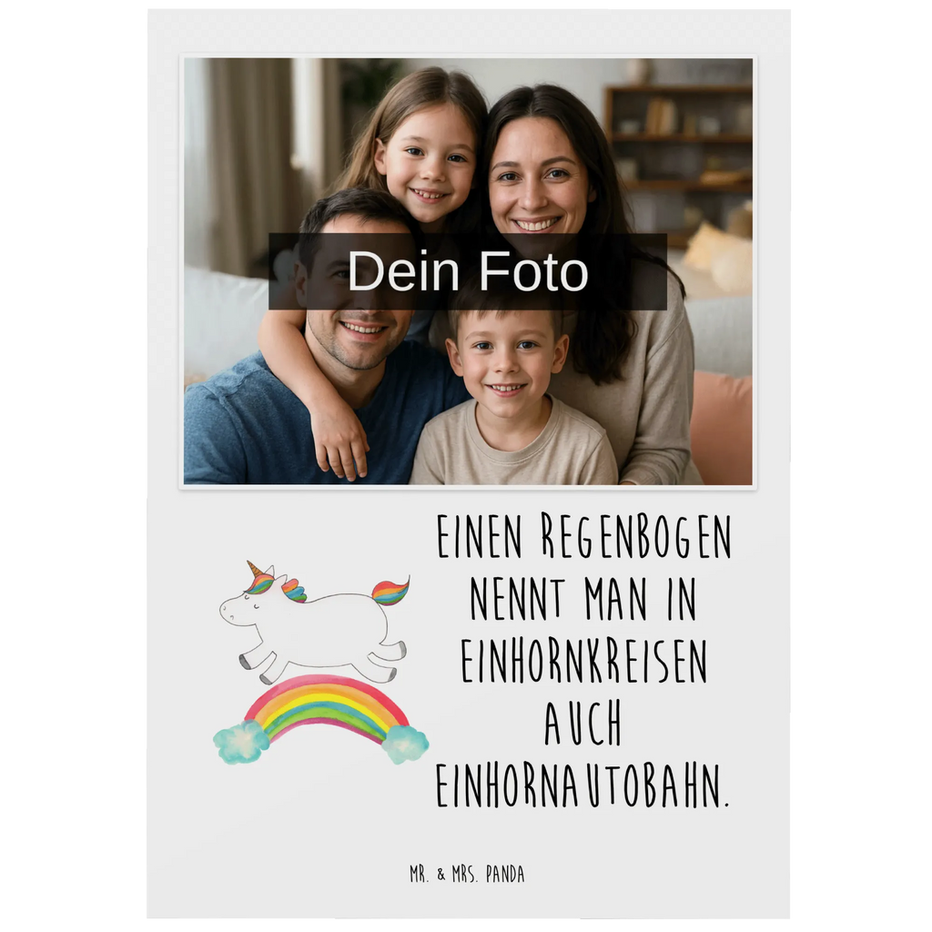 Personalized Photo Postcard unicorn rainbow Personalisierte Foto Postkarte, Einhorn, Einhörner, Einhorn Deko, Unicorn, Glitzer, Einhornpower, Erwachsenwerden, Regenbogen, Einhornautobahn