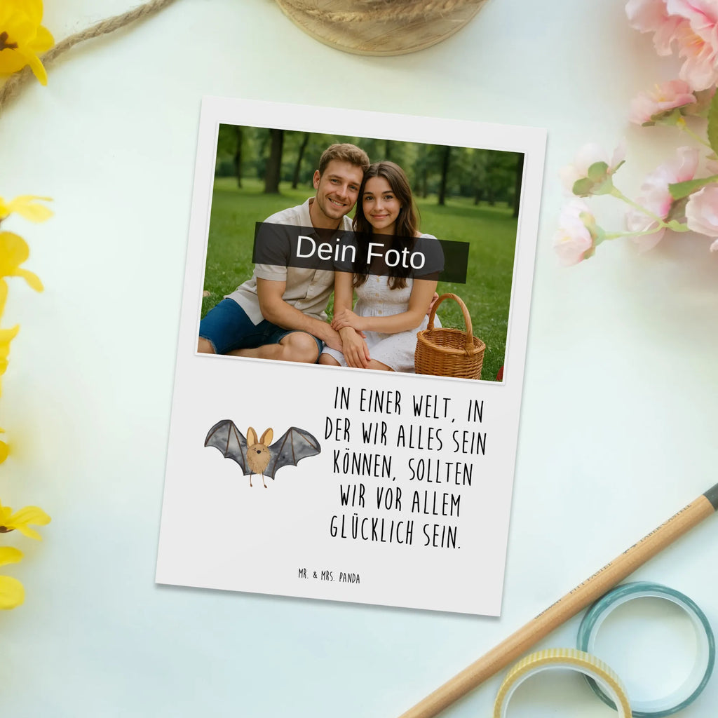 Personalized Photo Postcard bat wing Personalisierte Foto Postkarte, Tiermotive, Gute Laune, lustige Sprüche, Tiere