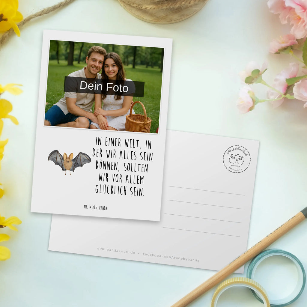 Personalized Photo Postcard bat wing Personalisierte Foto Postkarte, Tiermotive, Gute Laune, lustige Sprüche, Tiere