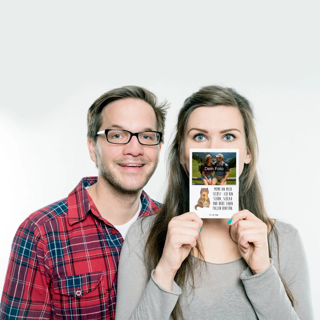 Personalisierte Foto Postkarte Otter Blumenstrauß Personalisierte Foto Postkarte, Otter, Fischotter, Seeotter, Otter Seeotter See Otter