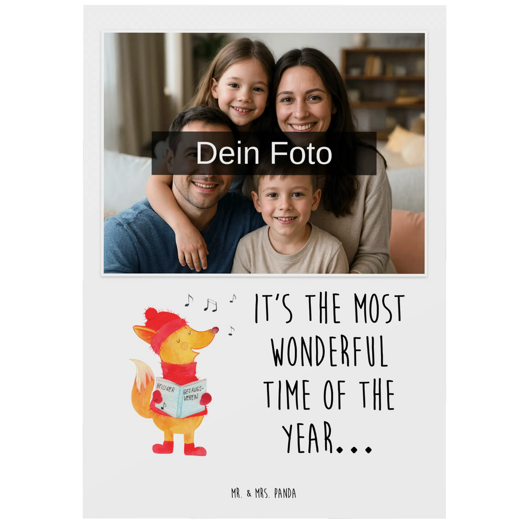 Personalized Photo Postcard Fox Singer Personalisierte Foto Postkarte, Winter, Weihnachten, Weihnachtsdeko, Nikolaus, Advent, Heiligabend, Wintermotiv, Fuchs, Füchse, Sänger, Geschenk Sänger, Singen, Weihnachtslieder