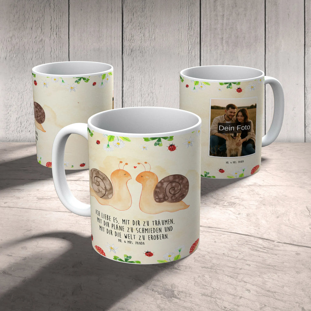 Personalized Photo Mug Snails in love Personalisierte Foto Tasse, Liebe, Partner, Freund, Freundin, Ehemann, Ehefrau, Heiraten, Verlobung, Heiratsantrag, Liebesgeschenk, Jahrestag, Hocheitstag