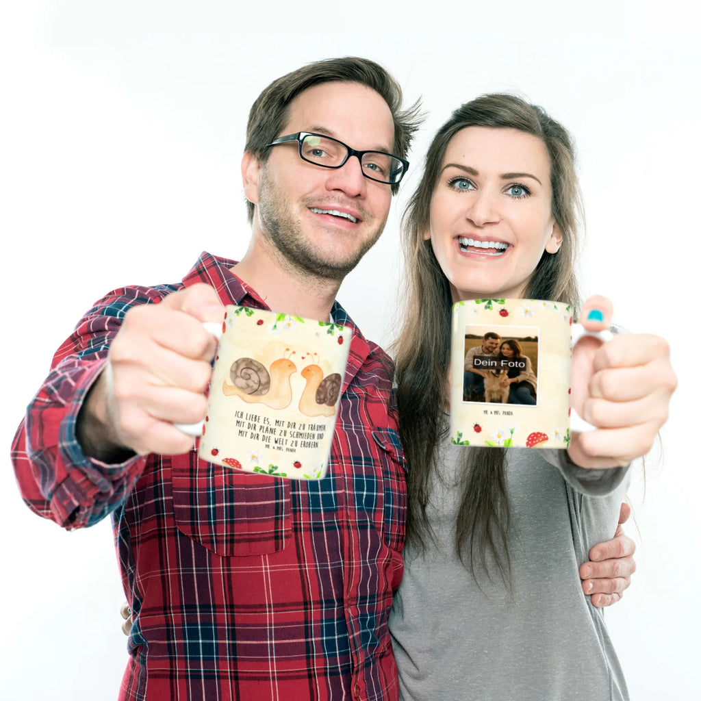Personalized Photo Mug Snails in love Personalisierte Foto Tasse, Liebe, Partner, Freund, Freundin, Ehemann, Ehefrau, Heiraten, Verlobung, Heiratsantrag, Liebesgeschenk, Jahrestag, Hocheitstag
