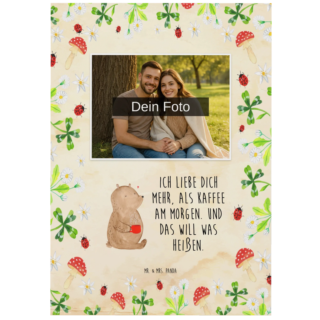 Personalized Photo Postcard bear morning coffee Personalisierte Foto Postkarte, Liebe, Partner, Freund, Freundin, Ehemann, Ehefrau, Heiraten, Verlobung, Heiratsantrag, Liebesgeschenk, Jahrestag, Hocheitstag, Valentinstag, Geschenk für Frauen, Hochzeitstag, Mitbringsel, Geschenk für Freundin, Geschenk für Partner, Liebesbeweis, für Männer, für Ehemann