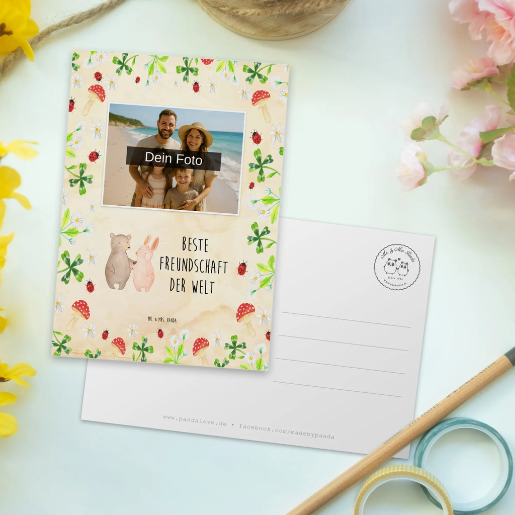 Personalized Photo Postcard Hare Best Friendship in the World Personalisierte Foto Postkarte, für, Dankeschön, Geschenk, Schenken, Geburtstag, Geburtstagsgeschenk, Geschenkidee, Danke, Bedanken, Mitbringsel, Freude machen, Geschenktipp, Freundschaft, Freunde, Freunde fürs Leben, best friends, Freundin, Freund, Clique, Kumpel, bae, bff