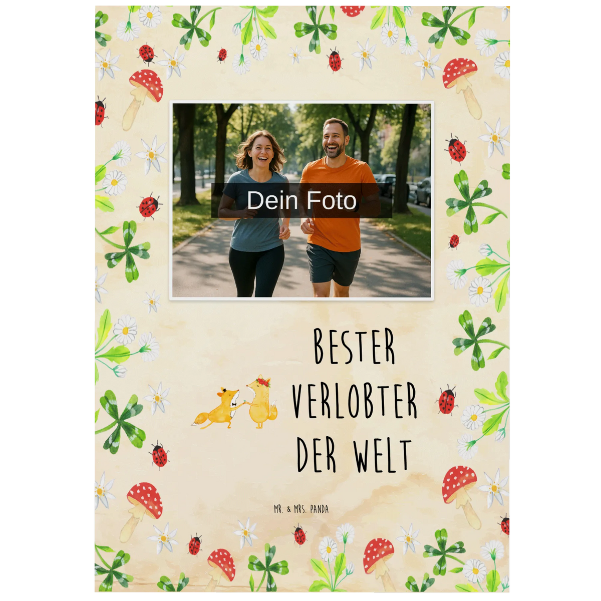 Personalized Photo Postcard Fox Best Fiancé in the World gift, birthday, gift idea, birthday present, giving, thank you, for, make you happy, gift tip, Husband, To-be, Dream Man, Boyfriend, Fiance, Marriage, Betrothal, Wedding