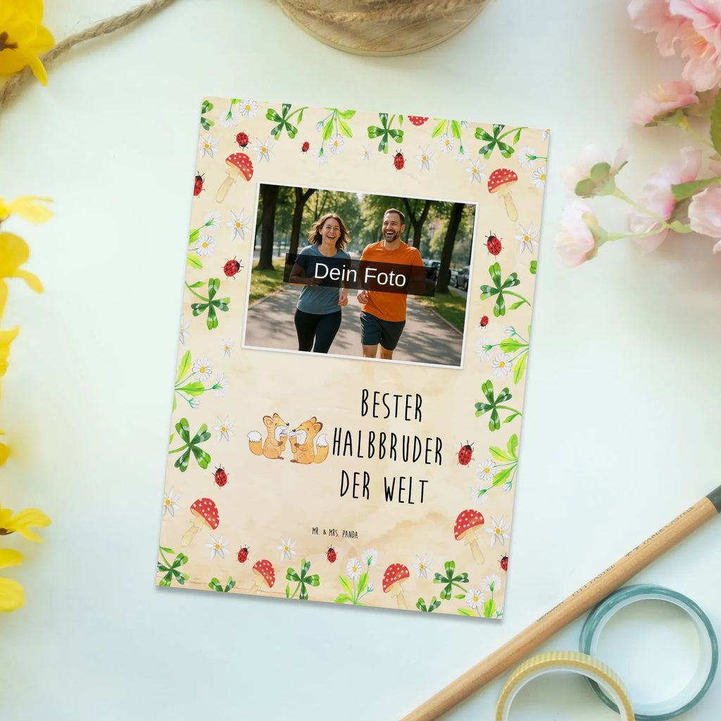 Personalized Photo Postcard Fox Best Half Brother in the World Personalisierte Foto Postkarte, für, Dankeschön, Geschenk, Schenken, Geburtstag, Geburtstagsgeschenk, Geschenkidee, Danke, Bedanken, Mitbringsel, Freude machen, Geschenktipp, Halbbruder, Stiefbruder, Stief, Stiefgeschwister, Bruder, Brudi, Geschwister, Bruderherz, Schwester, Familie, Kleinigkeit, Brother, Bester, Sohn