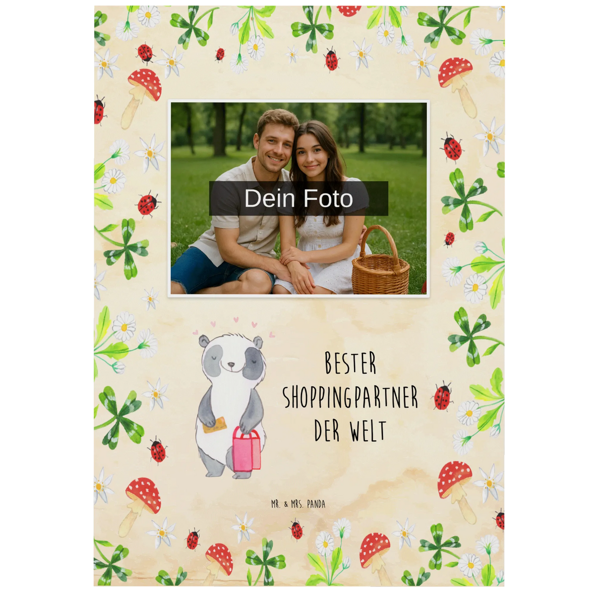 Personalisierte Foto Postkarte Panda Bester Shoppingpartner der Welt Fotokarte, personalisierte fotokarte, Foto Postkarte, Fotogrußkarte, Foto Grußkarte, Personalisierte Foto Postkarte, Postkarte mit Foto, Fotopostkarte, Postkarte Foto, grußkarte mit foto, Geschenkidee, Geschenk, Schenken, Mitbringsel, Geburtstag, Geburtstagsgeschenk, für, Danke, Dankeschön, Bedanken, Freude machen, Geschenktipp, Bff, Freundin, Partner, Shoppingpartner, Begleitung, Shopping-Queen, Bester, Shopping, Queen, Shoppen, Freund, Einkaufen
