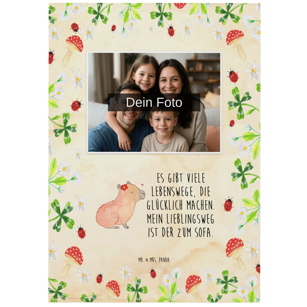 Personalized Photo Postcard Capybara flower Personalisierte Foto Postkarte, Tiermotive, Gute Laune, lustige Sprüche, Tiere, Capybara