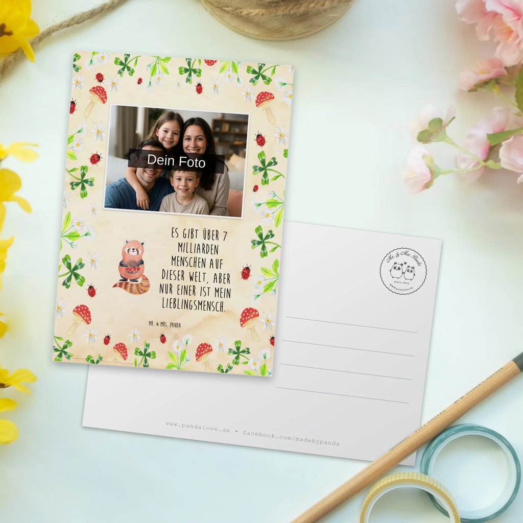Personalisierte Foto Postkarte Roter Panda Personalisierte Foto Postkarte, Tiermotive, Gute Laune, lustige Sprüche, Tiere, Panda, Liebe, Rot, Herz, Liebling, Lieblingsmensch
