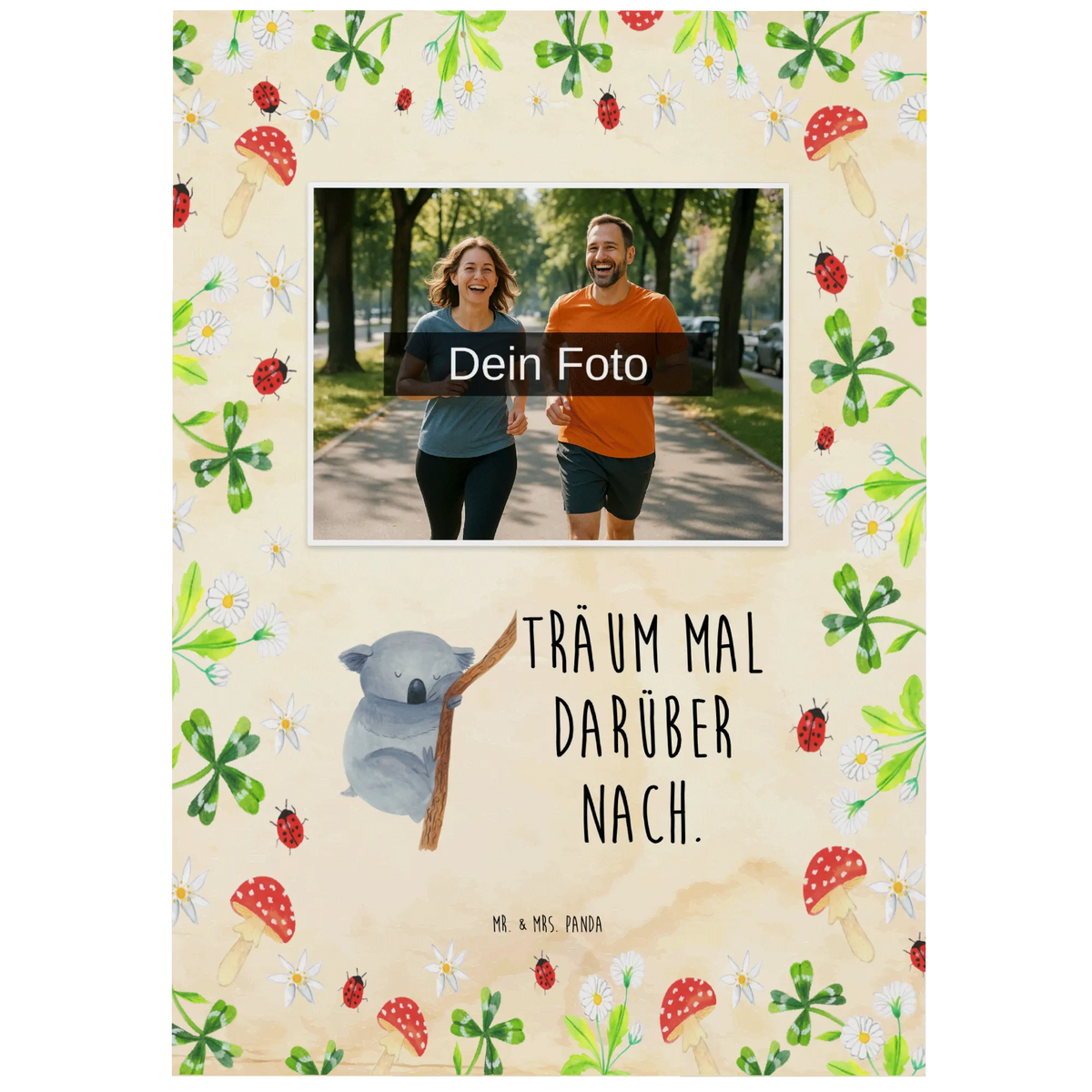 Personalized Photo Postcard koala card, gift ideas, gifts, small animals, cute, cute animal motives, hand drawn, funny sayings, good mood, special gifts, animal lover, dream, bedroom, sleeping, dreamland, koala bear