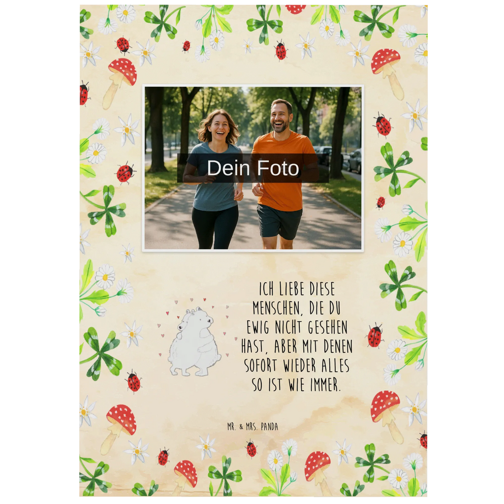 Personalized Photo Postcard Icebear Embrace Personalisierte Foto Postkarte, Tiermotive, Gute Laune, lustige Sprüche, Tiere