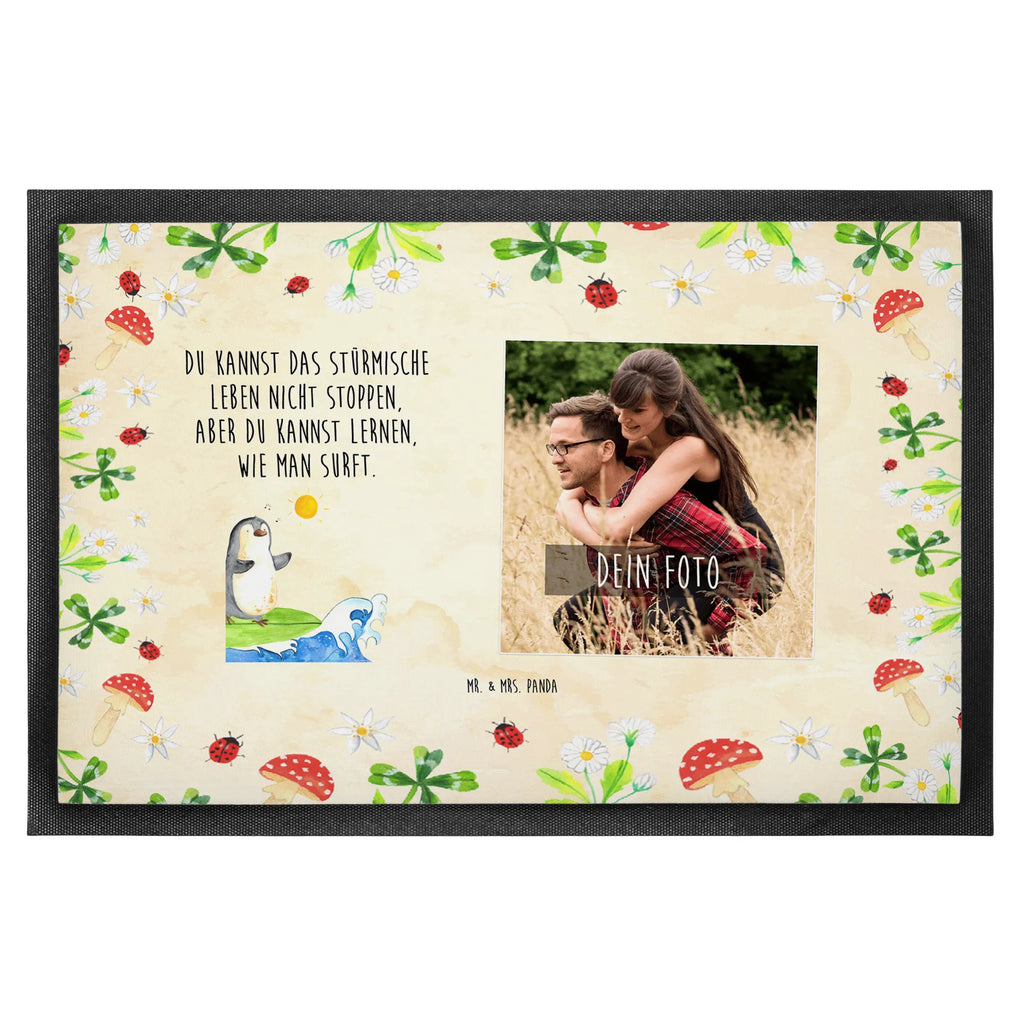 Personalized Photo Doormat Penguin surfer Personalisierte Foto Fußmatte, Pinguin, Pinguine, surfen, Surfer, Hawaii, Urlaub, Wellen, Wellen reiten, Portugal