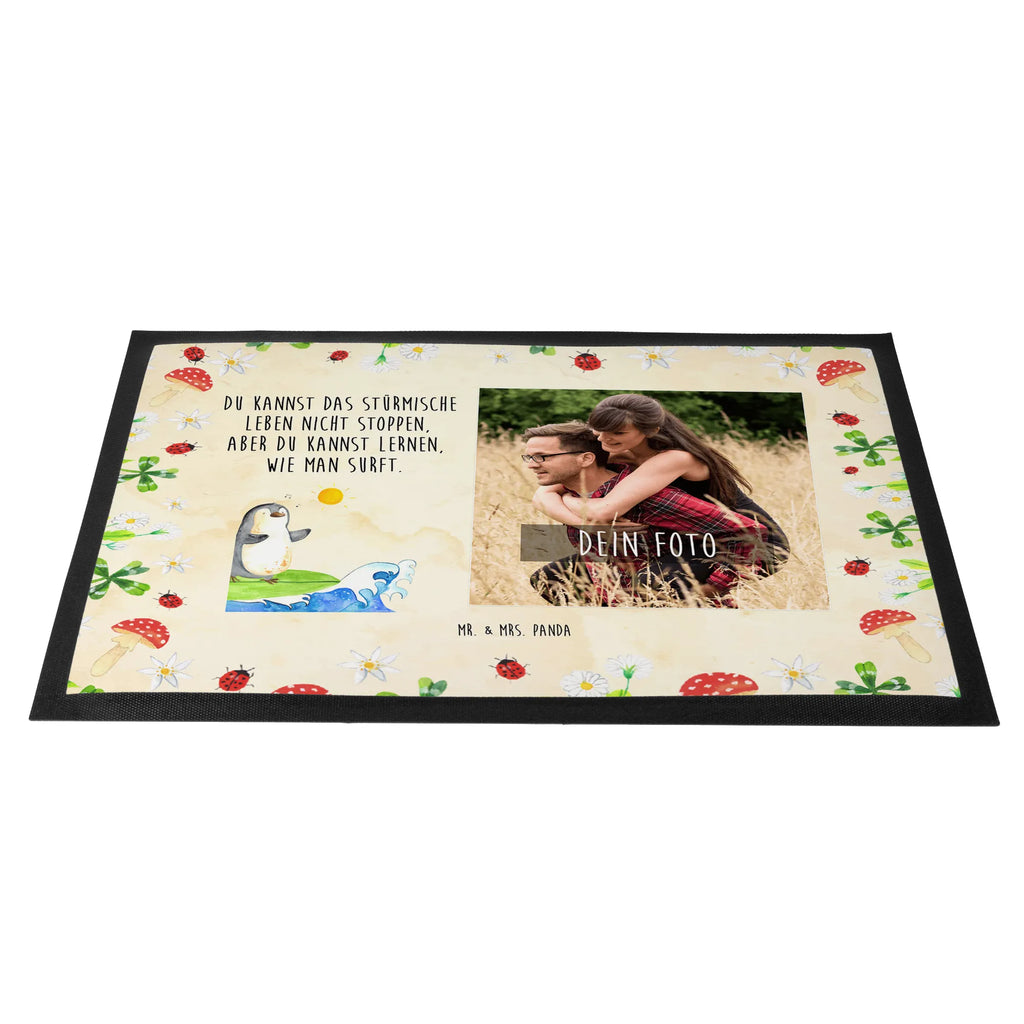 Personalized Photo Doormat Penguin surfer Personalisierte Foto Fußmatte, Pinguin, Pinguine, surfen, Surfer, Hawaii, Urlaub, Wellen, Wellen reiten, Portugal