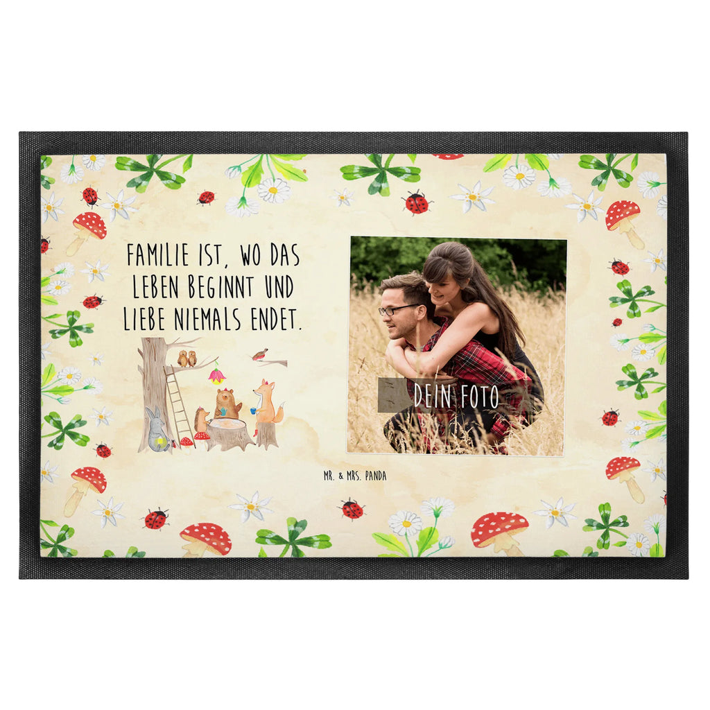 Personalized Photo Doormat forest animals picnic Personalisierte Foto Fußmatte, Tiermotive, Gute Laune, lustige Sprüche, Tiere, Igel, Fuchs, Waldtiere, Eichhörnchen, Hase, Wald, Picknick, Maus