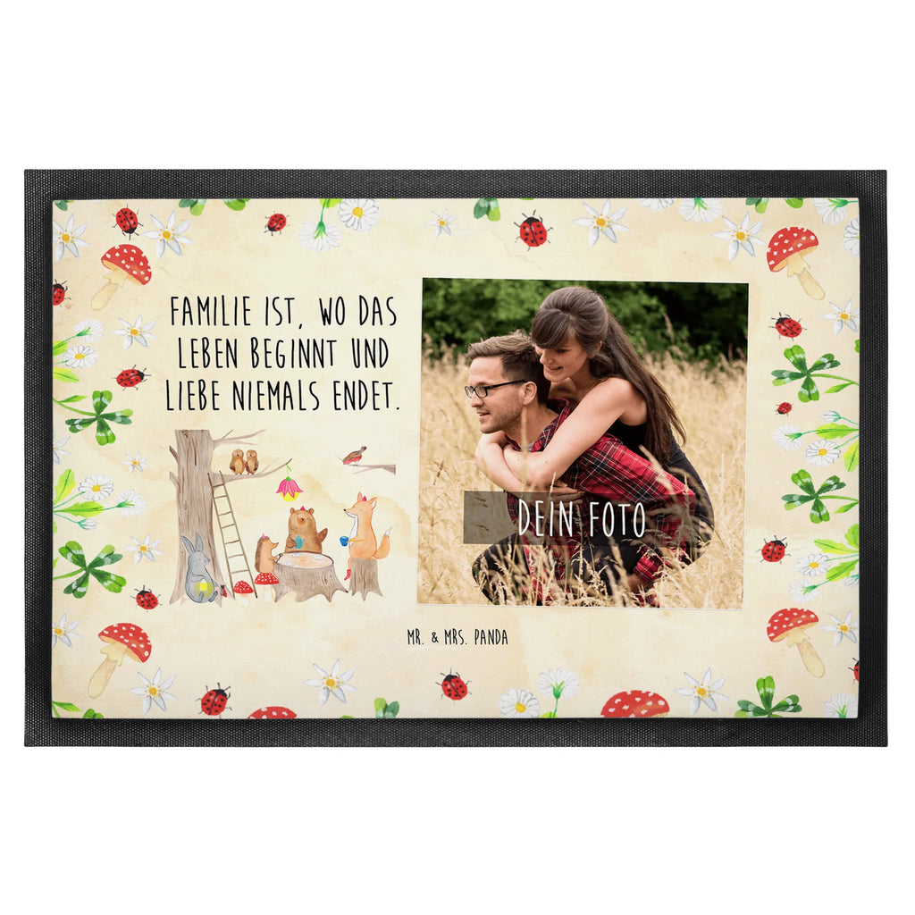 Personalized Photo Doormat forest animals picnic Personalisierte Foto Fußmatte, Tiermotive, Gute Laune, lustige Sprüche, Tiere, Igel, Fuchs, Waldtiere, Eichhörnchen, Hase, Wald, Picknick, Maus
